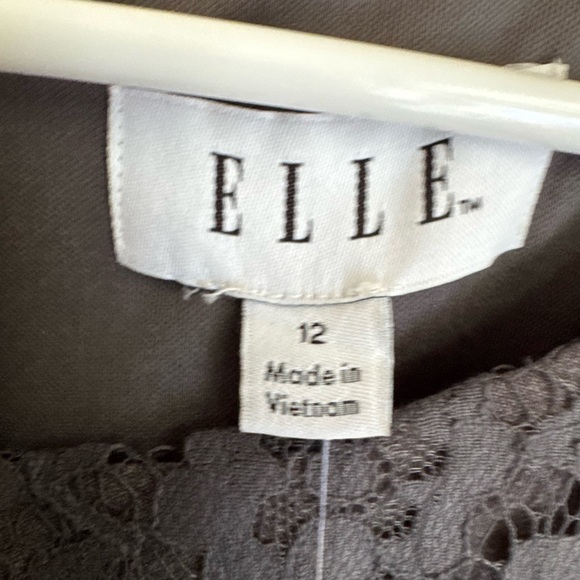 Elle Dress Size 12 NWT-MSRP $60 GRAY LACE DETAIL - Picture 3 of 4